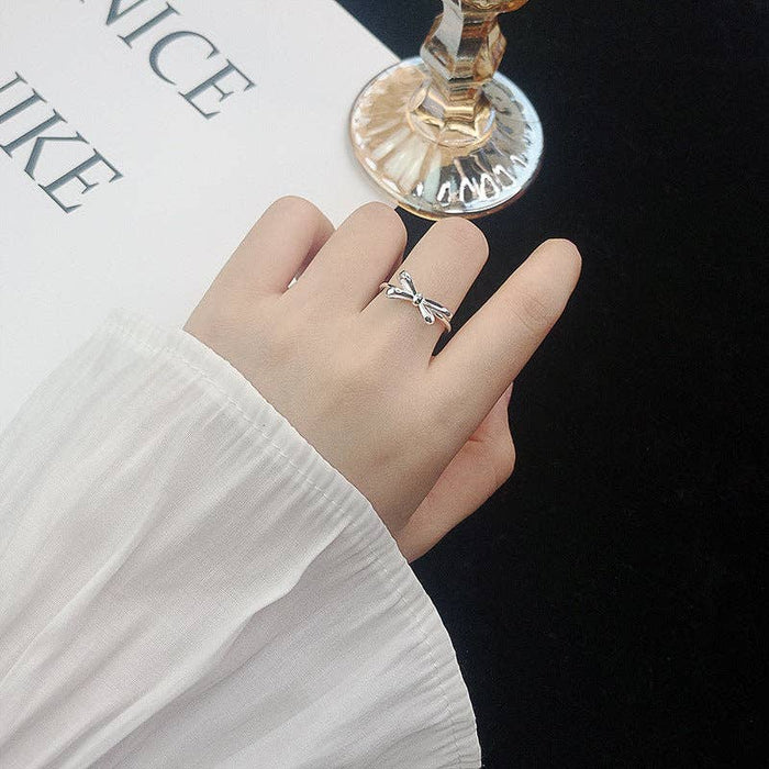 Bow Tie Stacking Ring in Silver