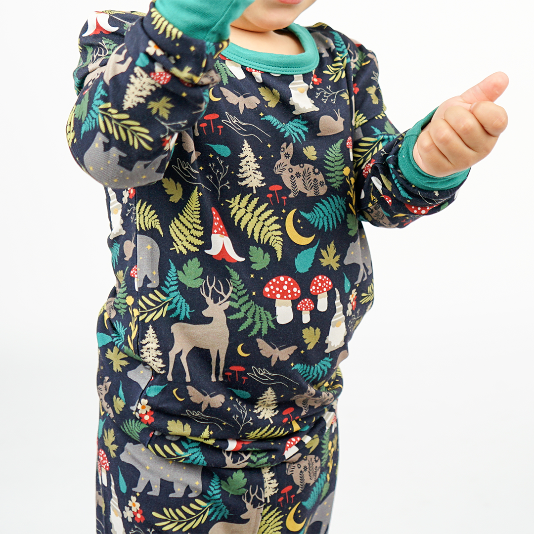 Night Forest Kids Long Sleeve Pajama Set