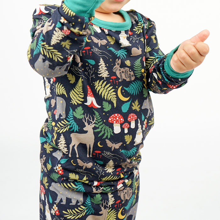 Night Forest Kids Long Sleeve Pajama Set