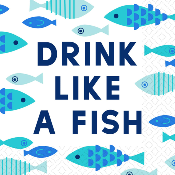 Like A Fish Cocktail Napkin