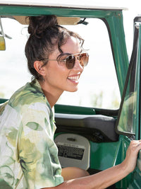 Matte Gold With Tourtise Tips, Polarized Sunglasses