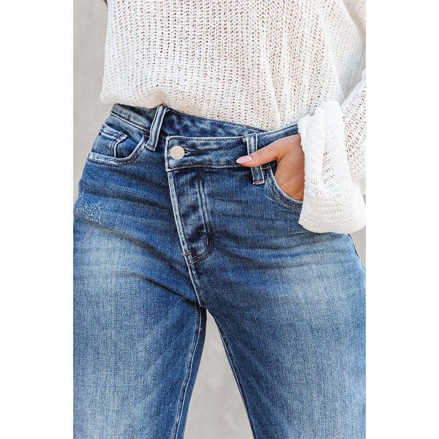Urban Washed Out Straight Blue Denim Jeans