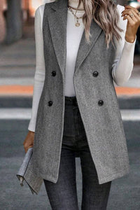 Sleeveless Blazer in Gray