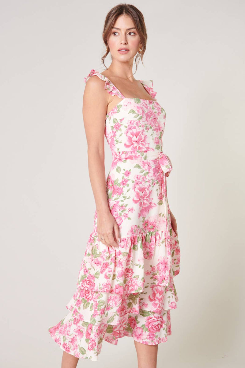 Guayana Ruffle Tiered Midi Dress