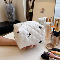 Bow Knot Cosmetic Bag in White