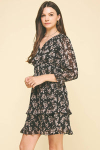 Floral Chiffon Mini Dress