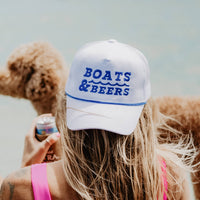 Boats & Beers Trucker Cap in White