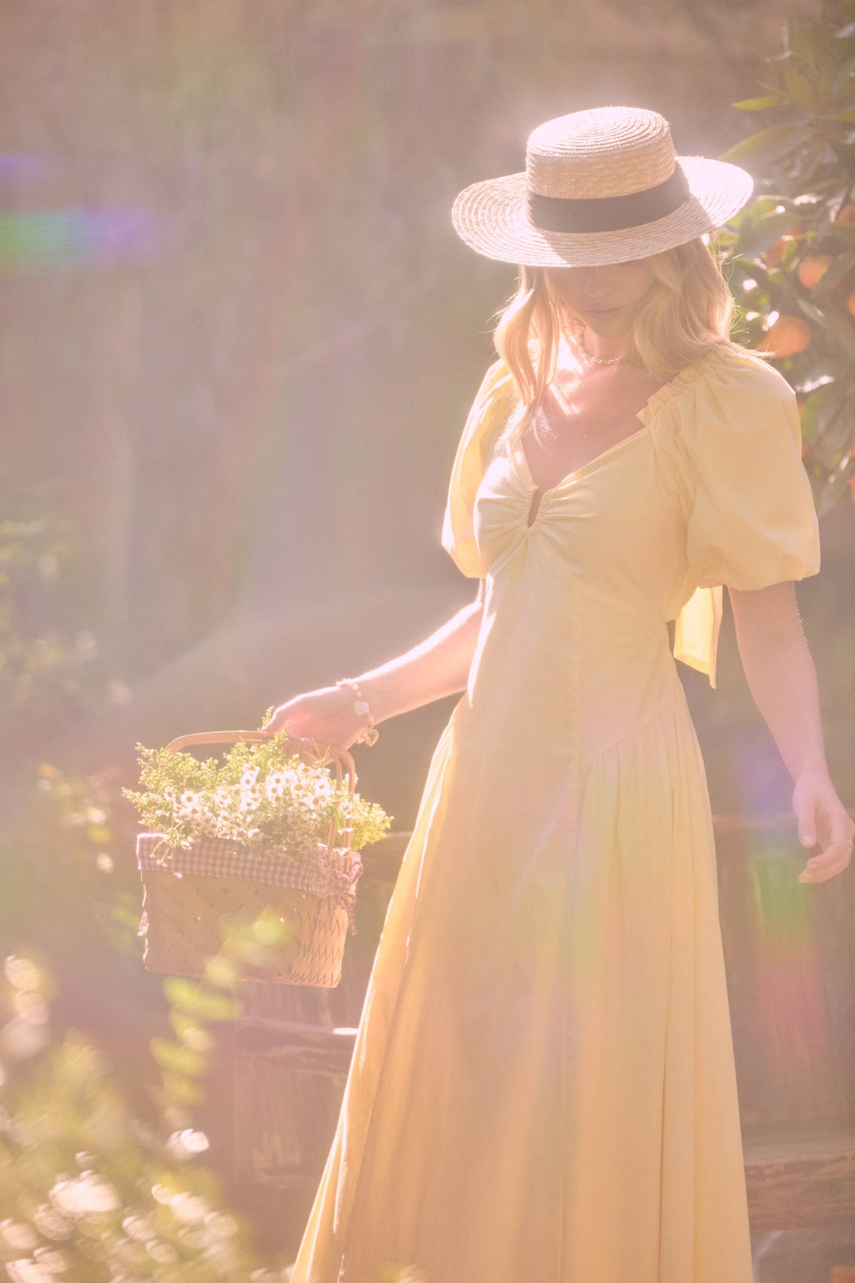 Bubble Short Sleeve Maxi Dress: Butter Yellow / S