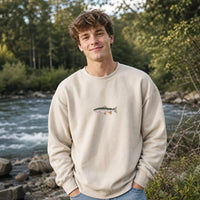 Rainbow Trout Fish Embroidered Heavyweight Sweatshirt
: SAND / M