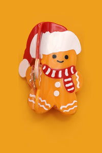 CHRISTMAS HAIR CLAW CLIPS: GINGERBREAD