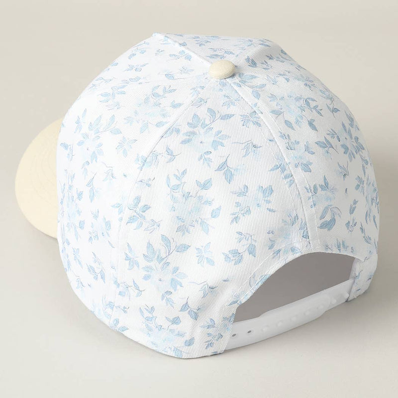 Mama Embroidered Floral Trucker Hat in White/Beige