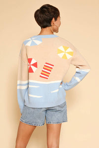 Cardigan With Beach Design