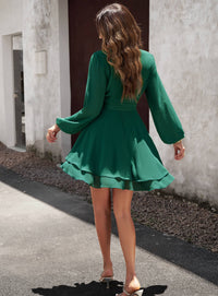 Green Swing Dress with Ruffle