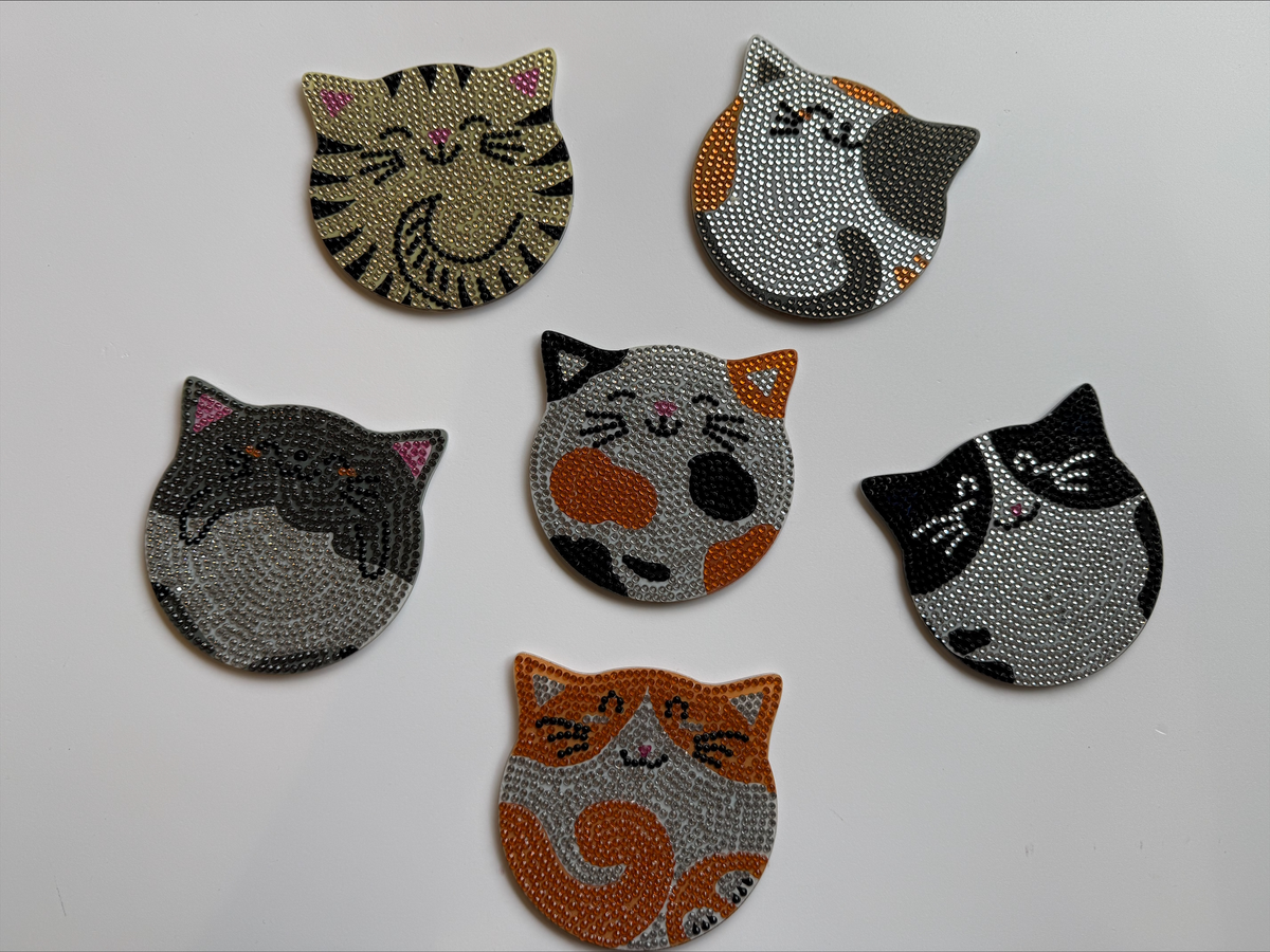 Communicare Cat Diamond Dot Coasters