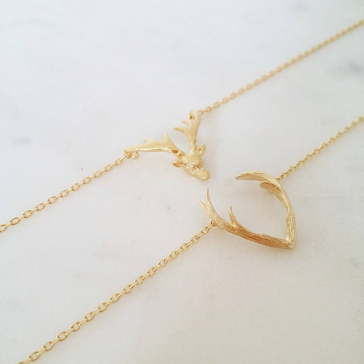 Antler Necklace: Gold