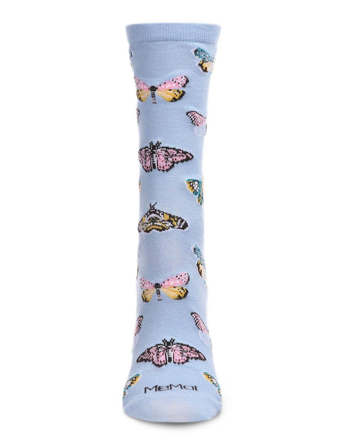 Butterfly Crew Socks in Blue