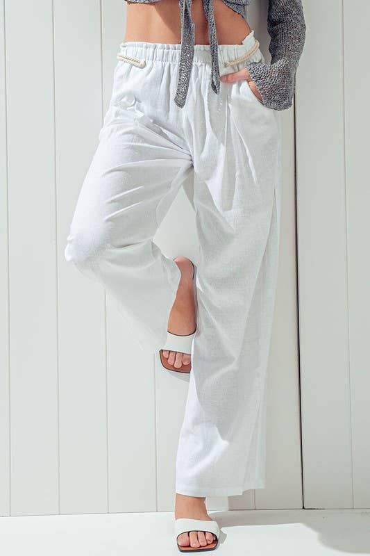 Drawstring Straight Leg Pants