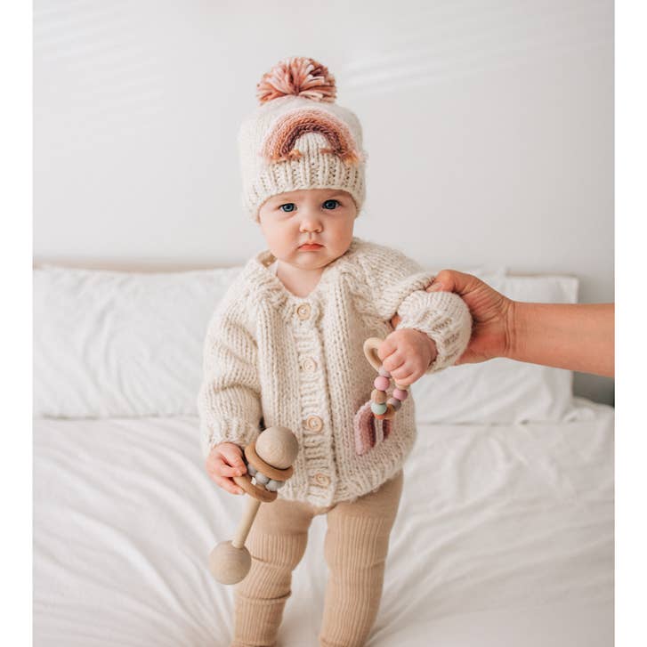 Mauve Rainbow Pocket Sweater for Babies & Toddlers
