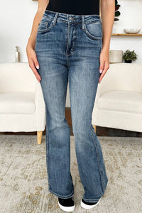 Judy Blue High Waist Flare Jeans in Dark Wash
