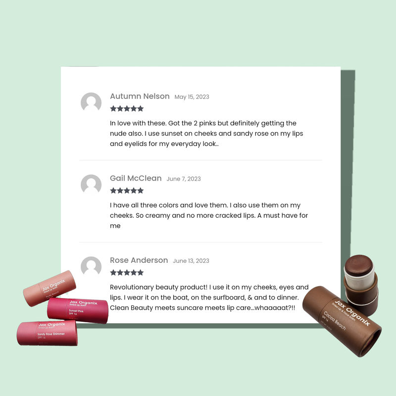 Jax Organix SPF 16 Tinted Lip& Face Balm: Sandy Rose Shimmer