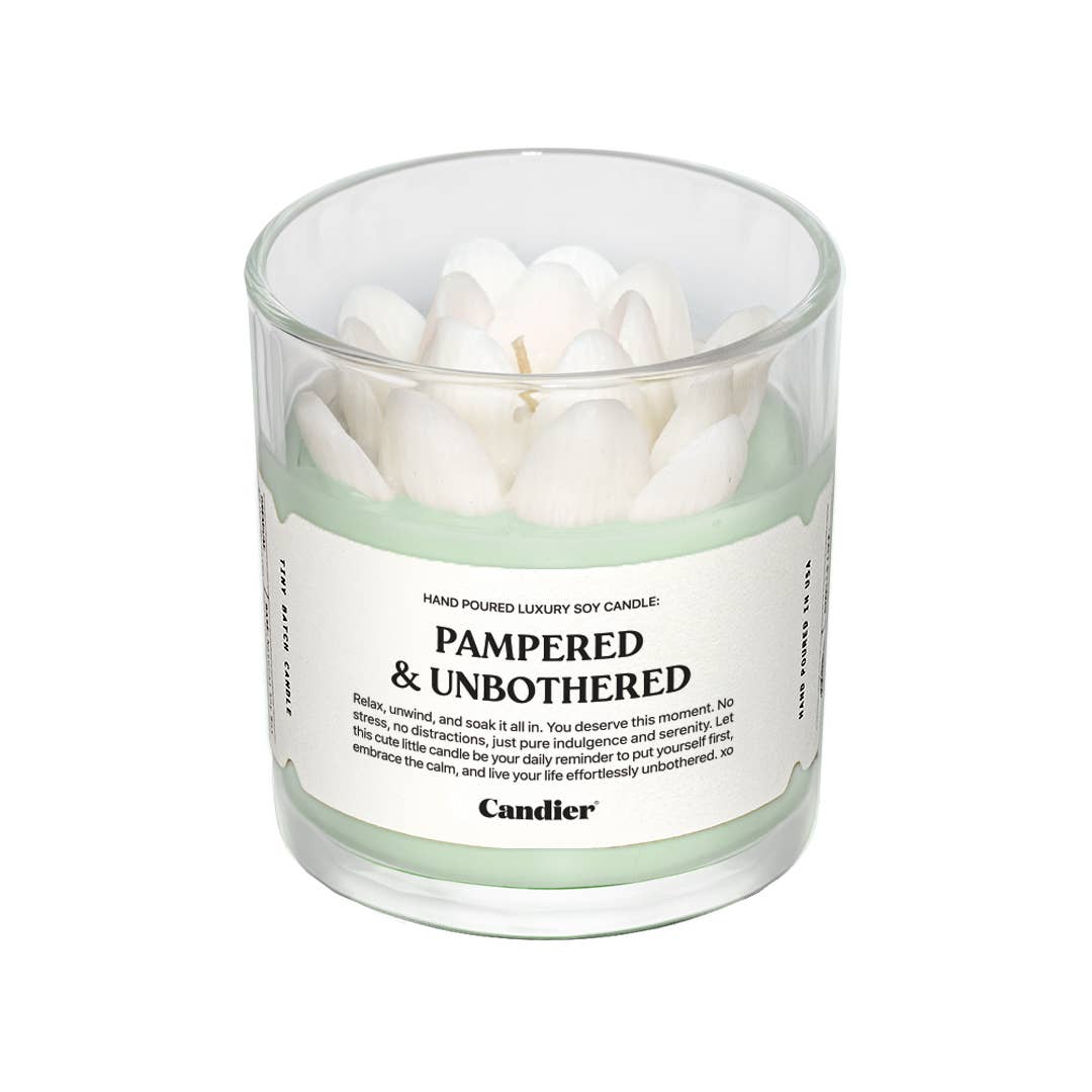 White Lotus Flower Soy Wax Hand Poured Jar Filled Candle