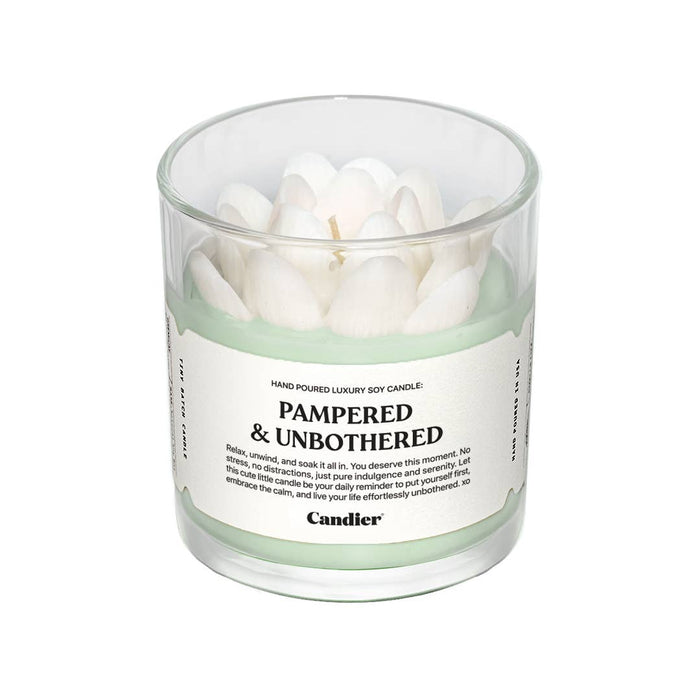 White Lotus Flower Soy Wax Hand Poured Jar Filled Candle