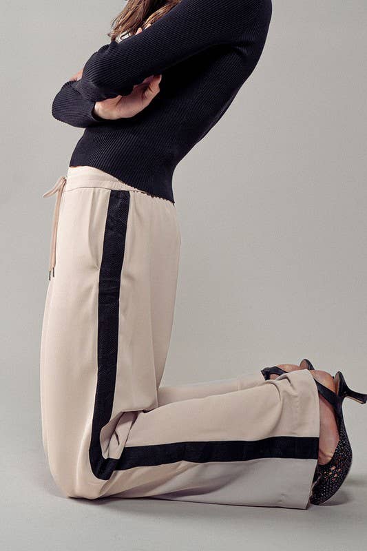 Striped Energy Pants in Ivory