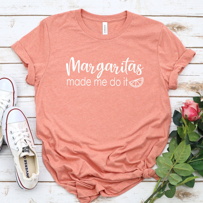 Margaritas Made Me Do It Tee in Heather Sunset