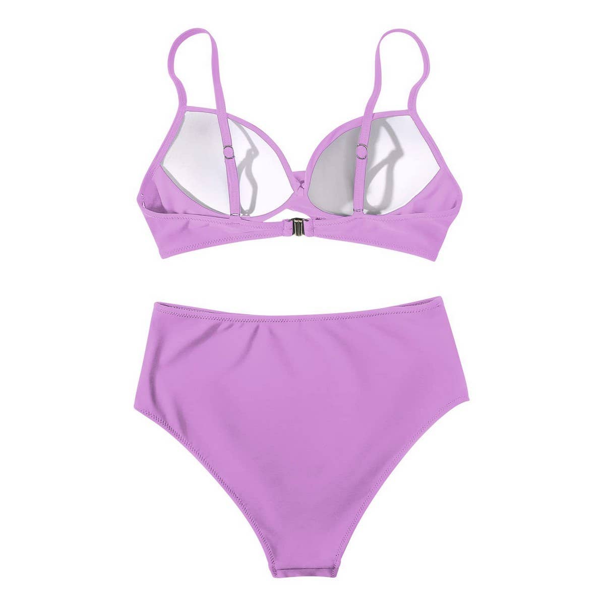 High Waist Bikini Set, Sexy Push Up Swimsuit: lavender