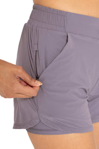 Lined Athleisure Shorts in Light Cocoa