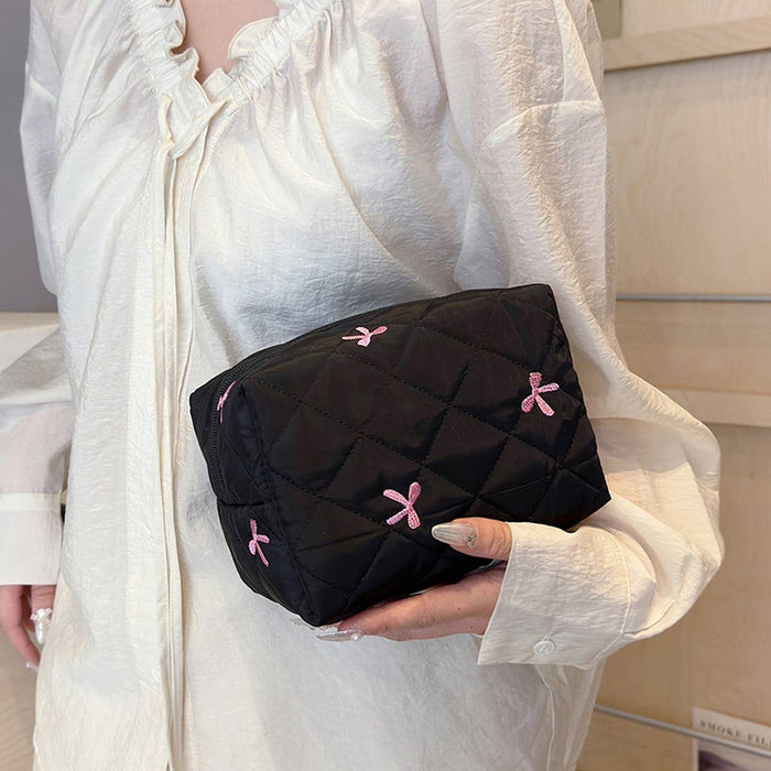 Bow Knot Cosmetic Bag in Black
