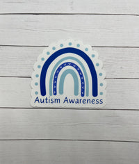 Autism Awareness Blue Rainbow Sticker