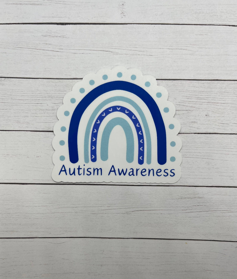 Autism Awareness Blue Rainbow Sticker