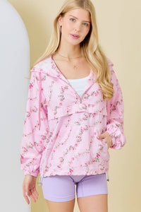 Floral Printed Windbreaker Jacket