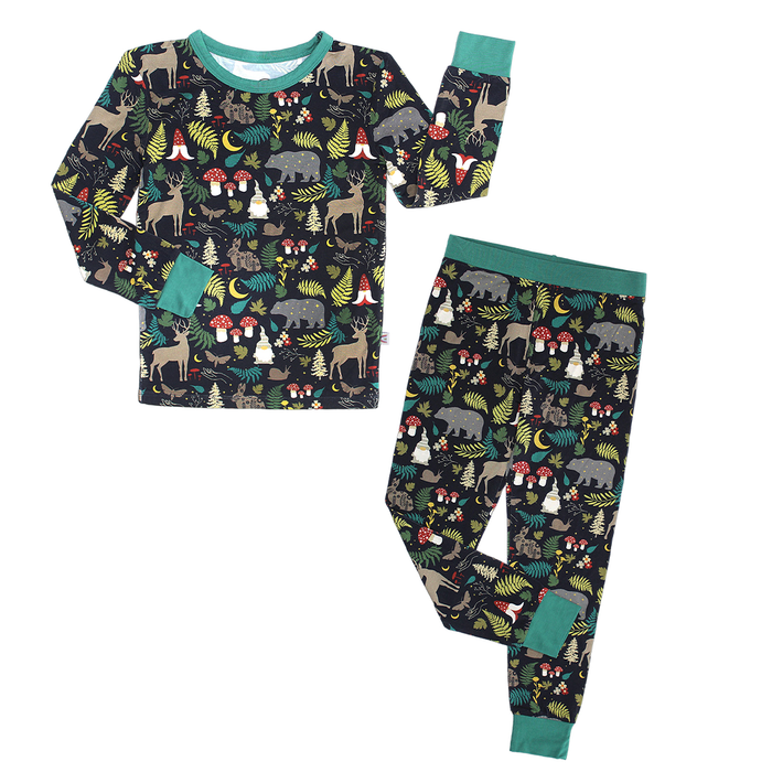 Night Forest Kids Long Sleeve Pajama Set