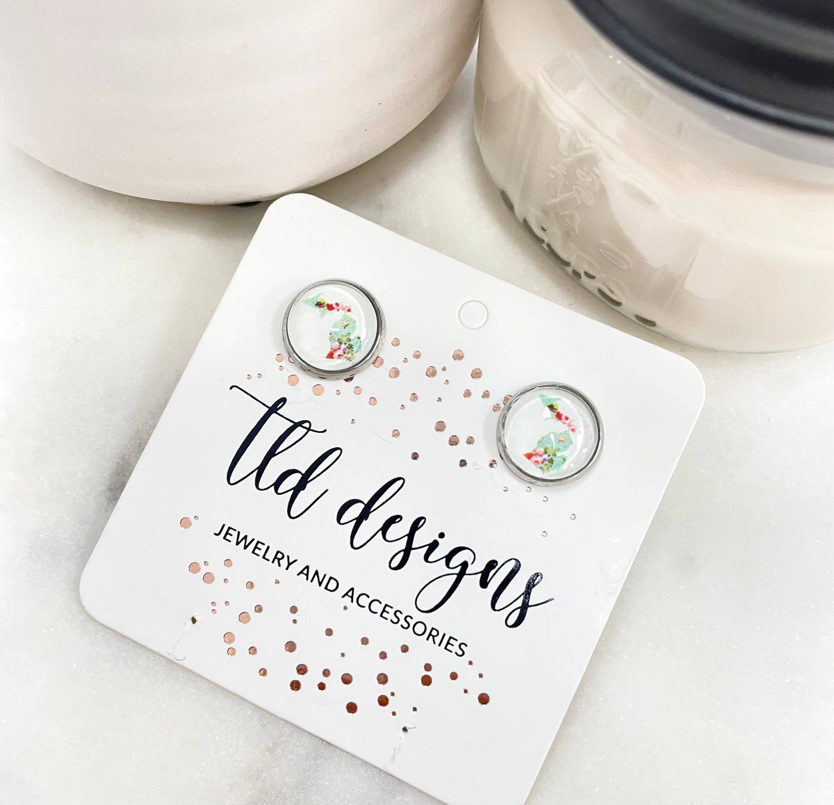 Michigan Floral Studs