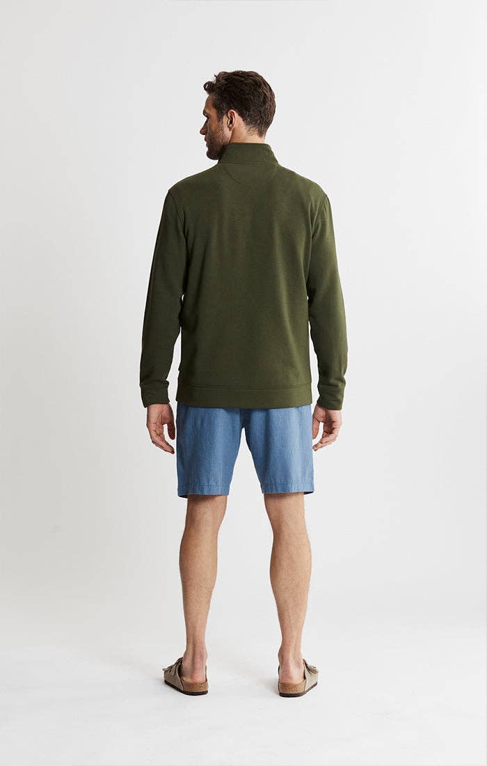 Soft Touch Fleece Quarter Zip Pullover in Hunter