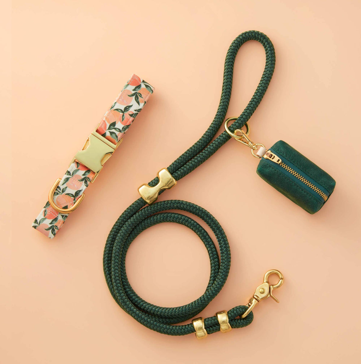 Peaches and Cream Dog Collar: Large in Gold