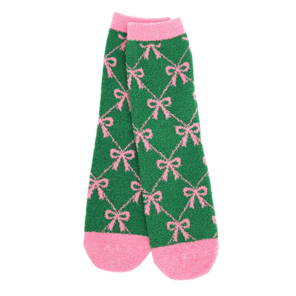 12Pairs - Cozy Fuzzy Christmas Pattern Soft Socks