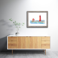 Grand Haven Lighthouse Watercolor Print
