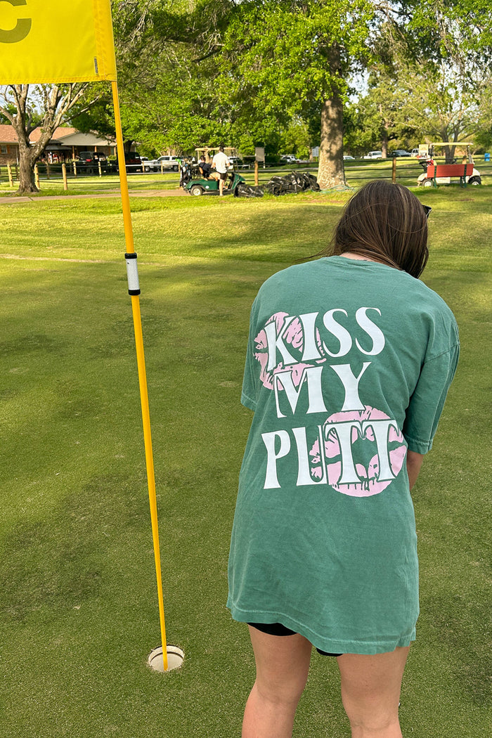 Kiss My Putt Tee in Light Green