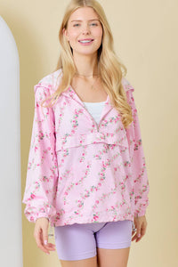 Floral Printed Windbreaker Jacket