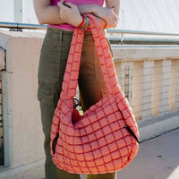 Coral Quilted XL Tote