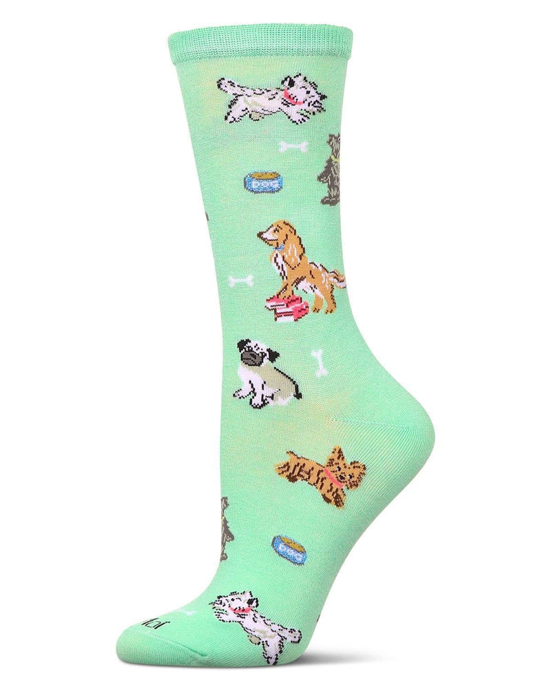Dog Bamboo Crew Socks in Mint