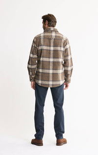 Wool Blend Overshirt in Brown Plaid