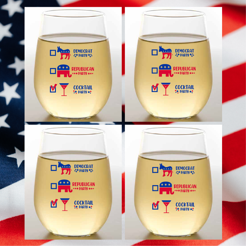 Cocktail Party Shatterproof Wine Glasses: 4pk