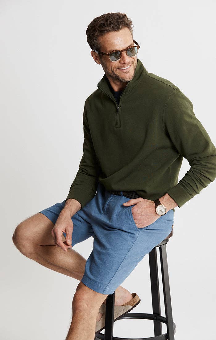 Soft Touch Fleece Quarter Zip Pullover in Hunter