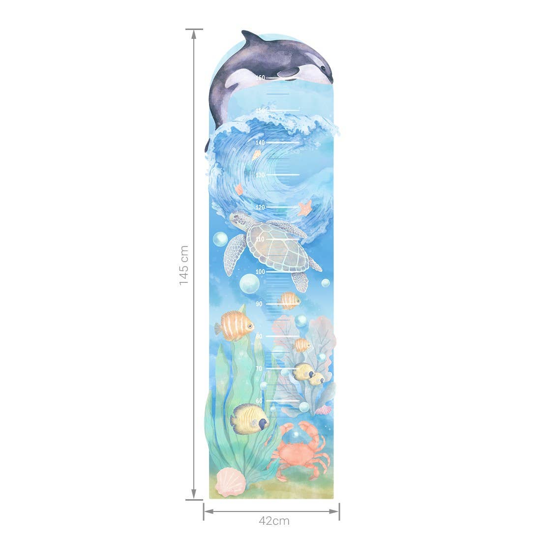 Underwater World Wall Sticker & Kid’s Growth Chart (cm)