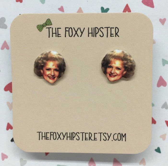 Betty White Inspired Stud Earrings
