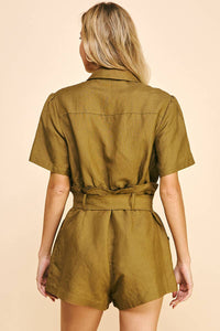 Tiered Mini Romper in Toffee